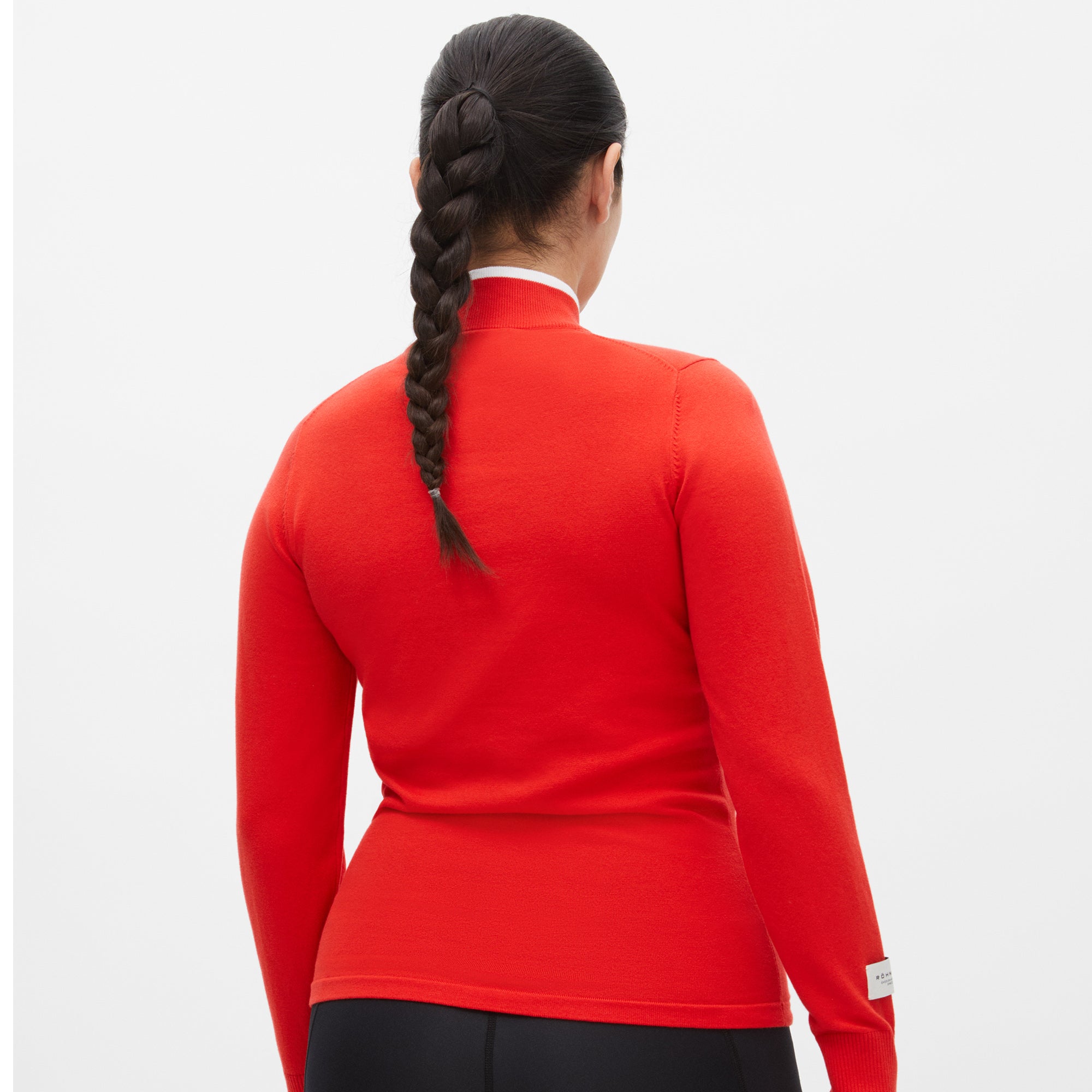 Rohnisch Knitted Half Zip Ladies Golf Sweater Flame Scarlet